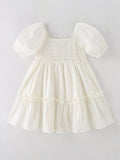 Children's Smocked Puff Sleeve Tiered Dress