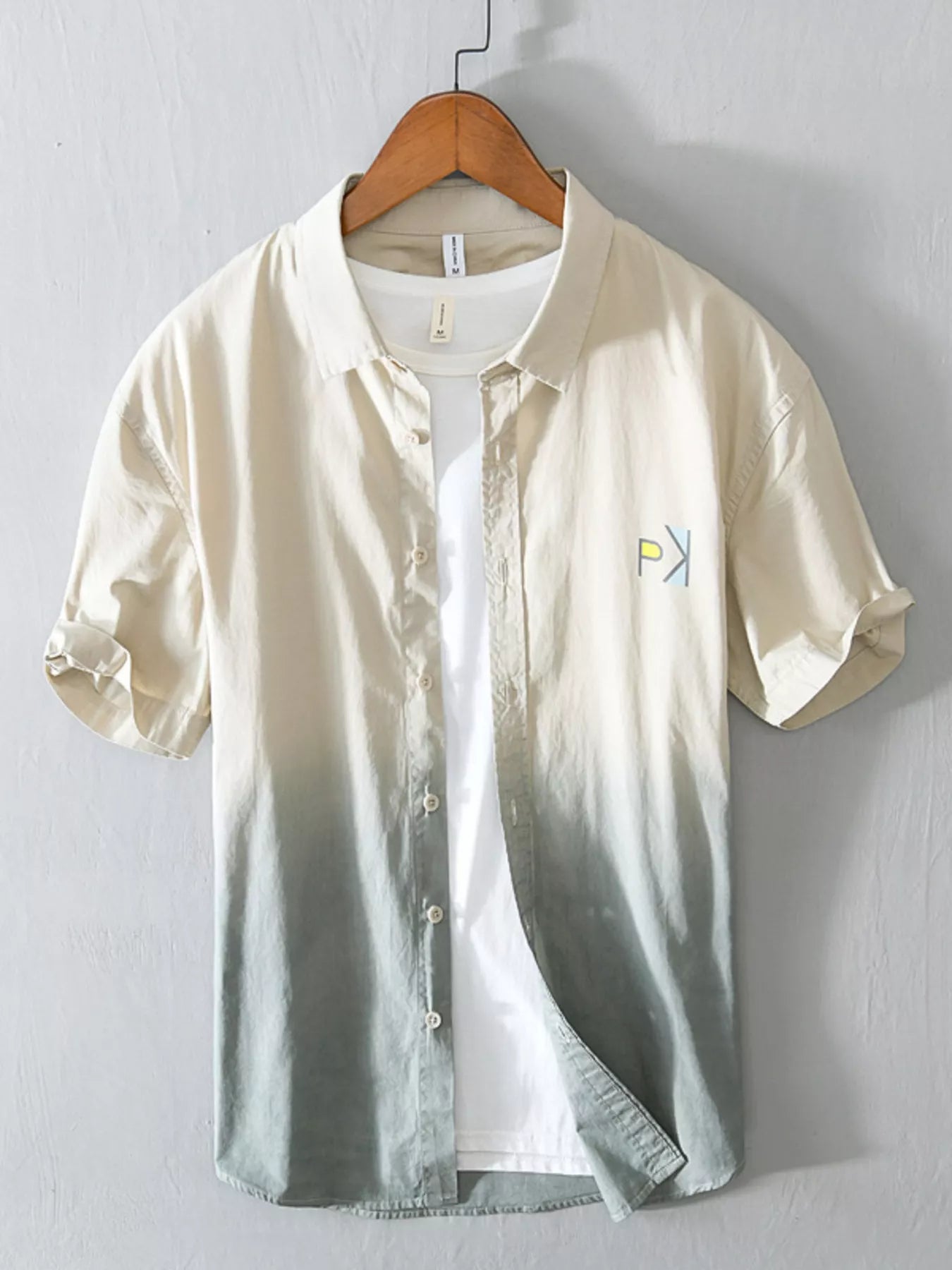 Men's Plus Size Gradient Casual Short Sleeve Shirt