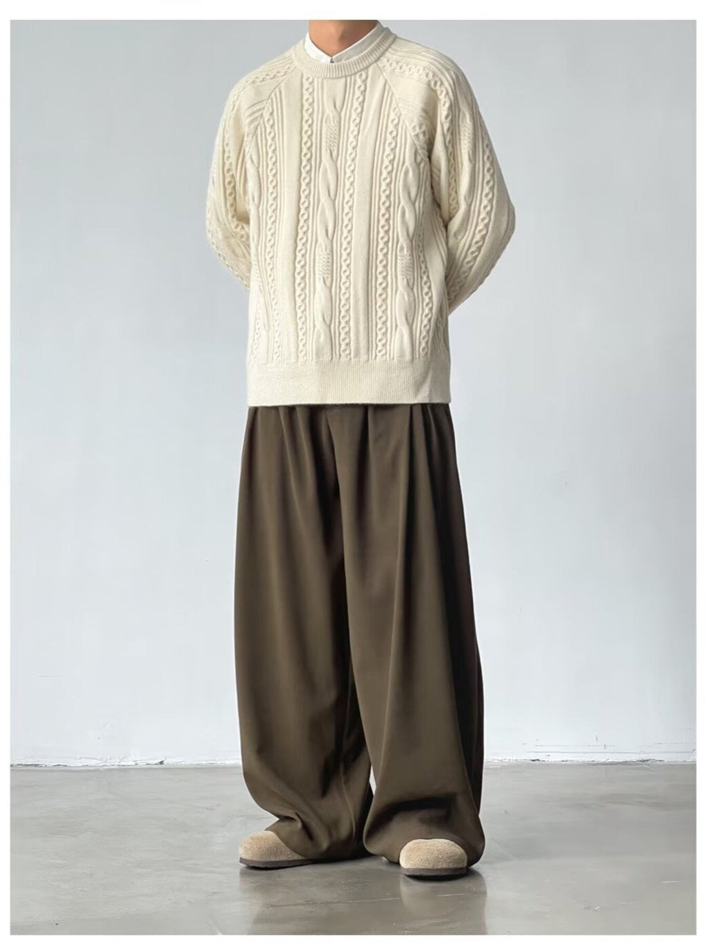 Men's Wide Leg Elastic Waist Casual Pants