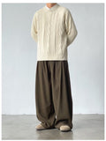 Men's Wide Leg Elastic Waist Casual Pants