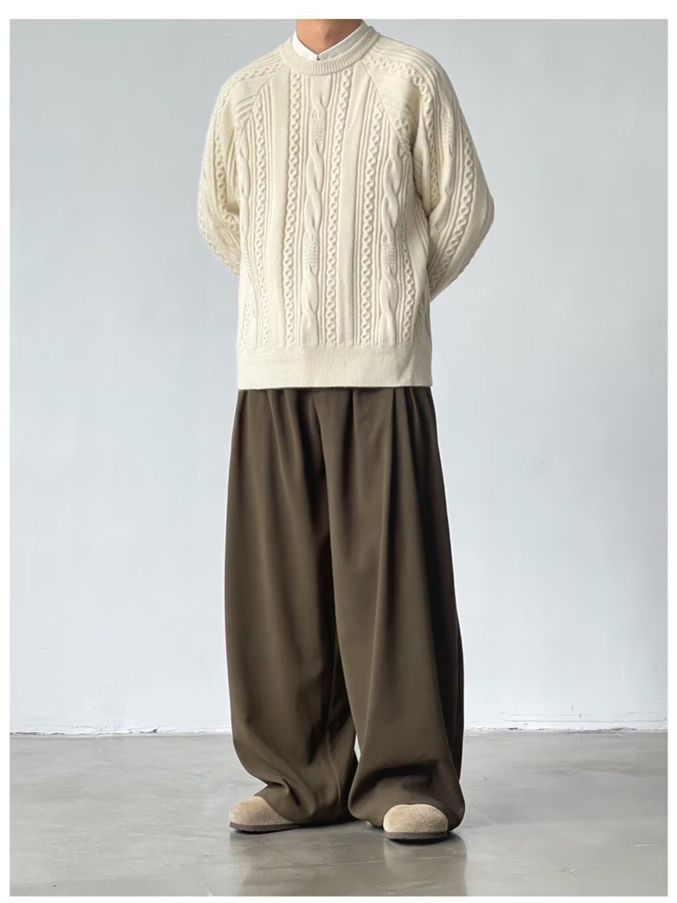 Men's Wide Leg Elastic Waist Casual Pants