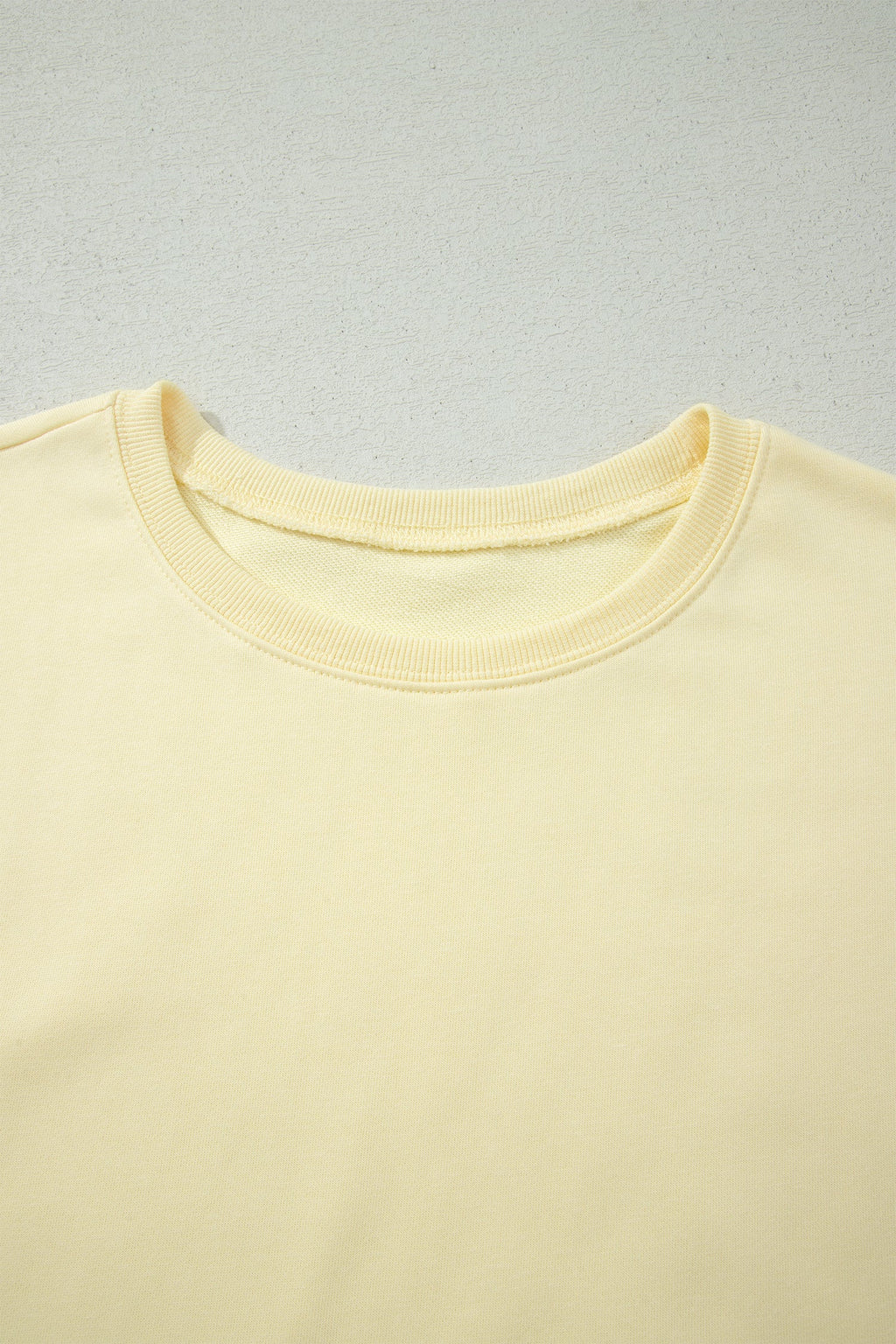 Yellow Cream Solid Color Tee Drawstring Shorts Comfy 2pcs Set