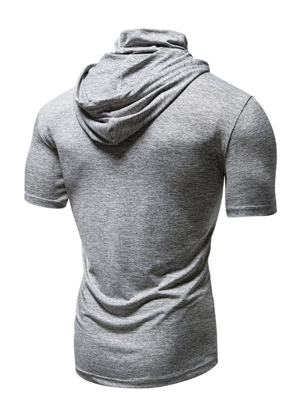 Men's Heathered Short Sleeve Hooded T-Shirt