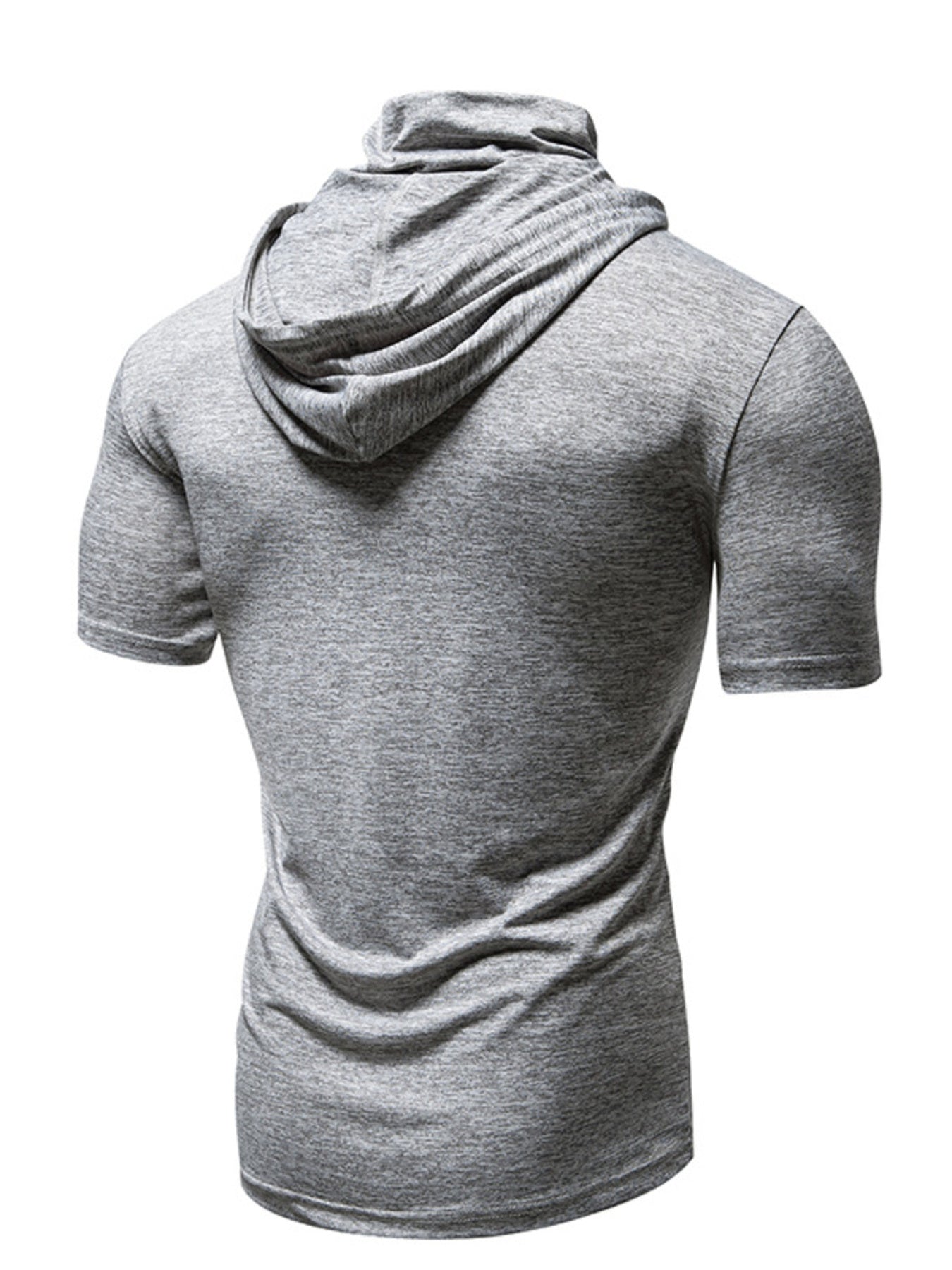 Men's Heathered Short Sleeve Hooded T-Shirt