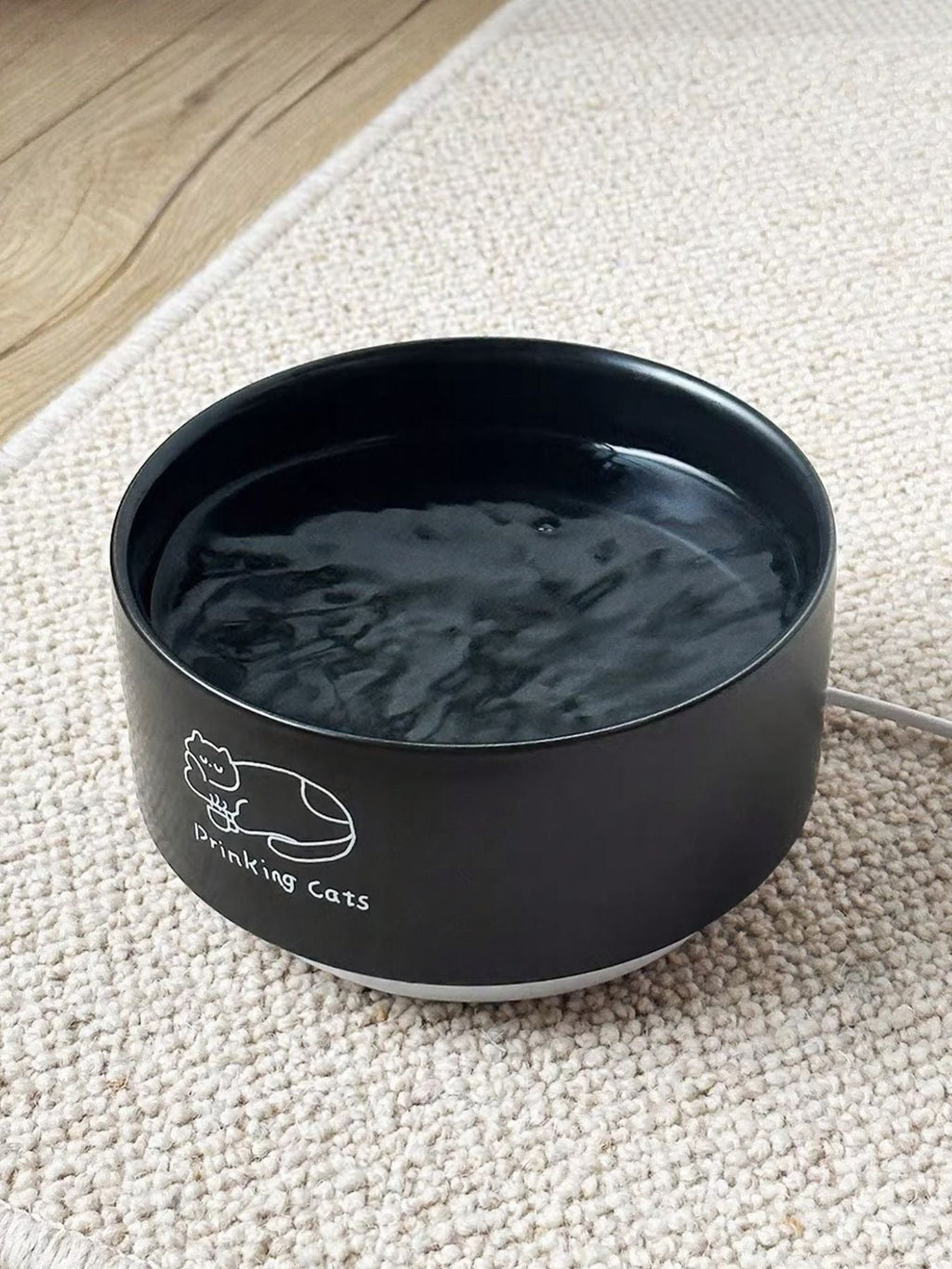 Drinking Cats Pattern Ceramic Pet Bowl