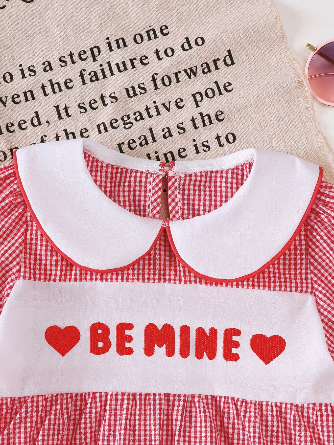 Children's Gingham 'LOVE' Top and Shorts Set