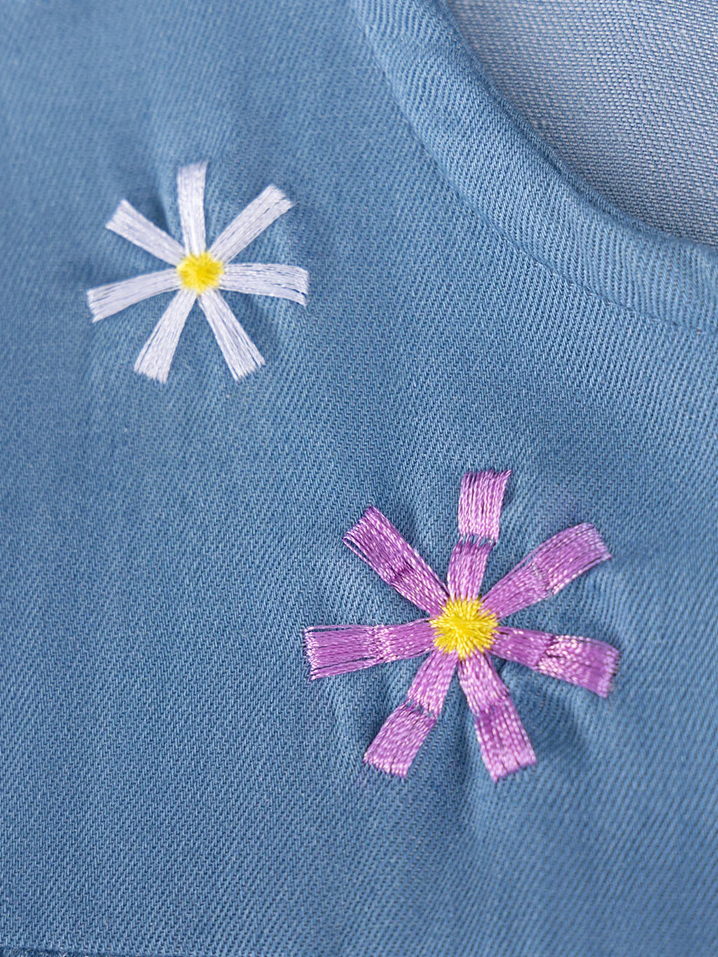 Children's Button Front Ruffle Sleeve· Denim Dress