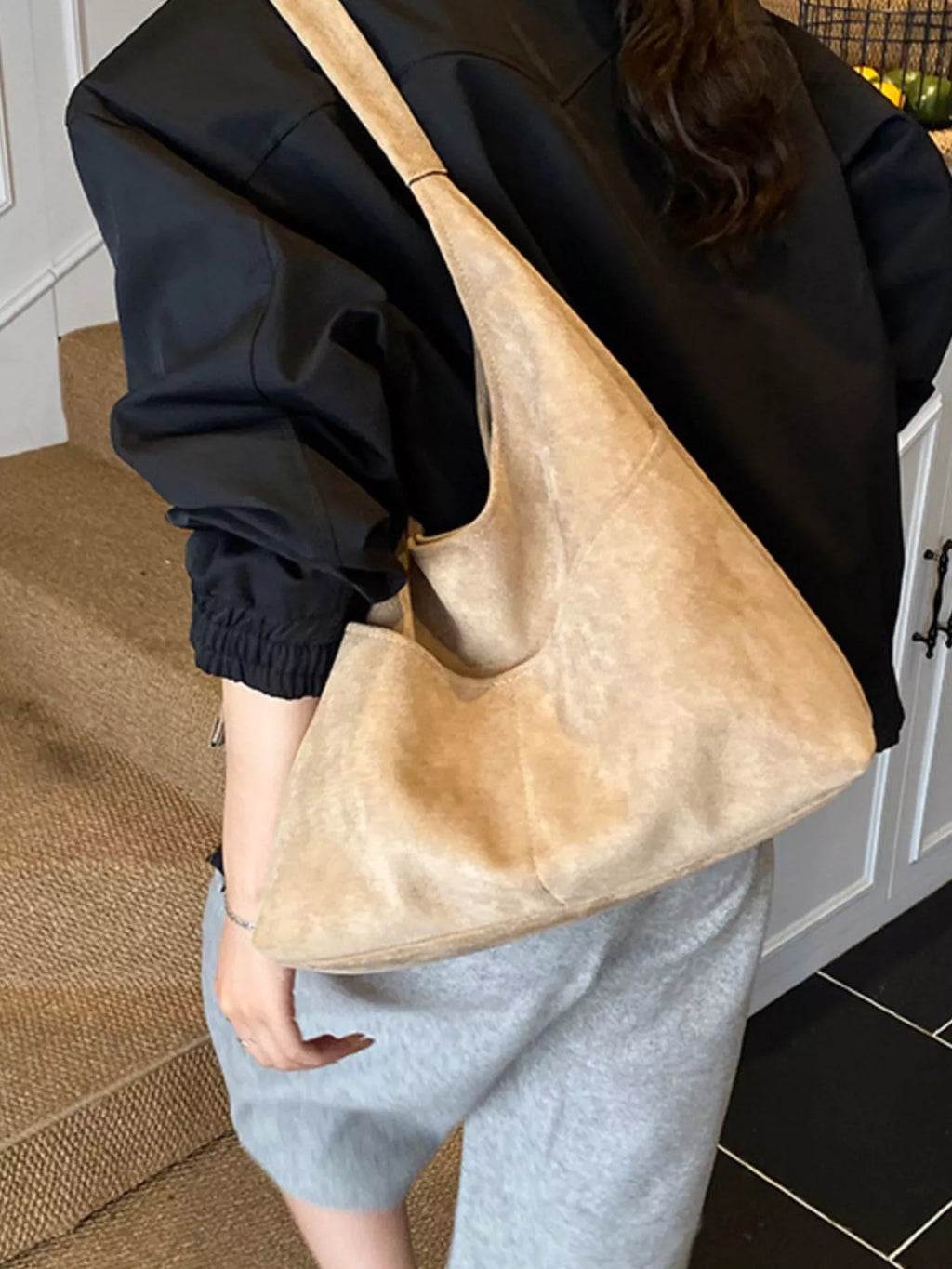 Minimalist Suede Shoulder Bag