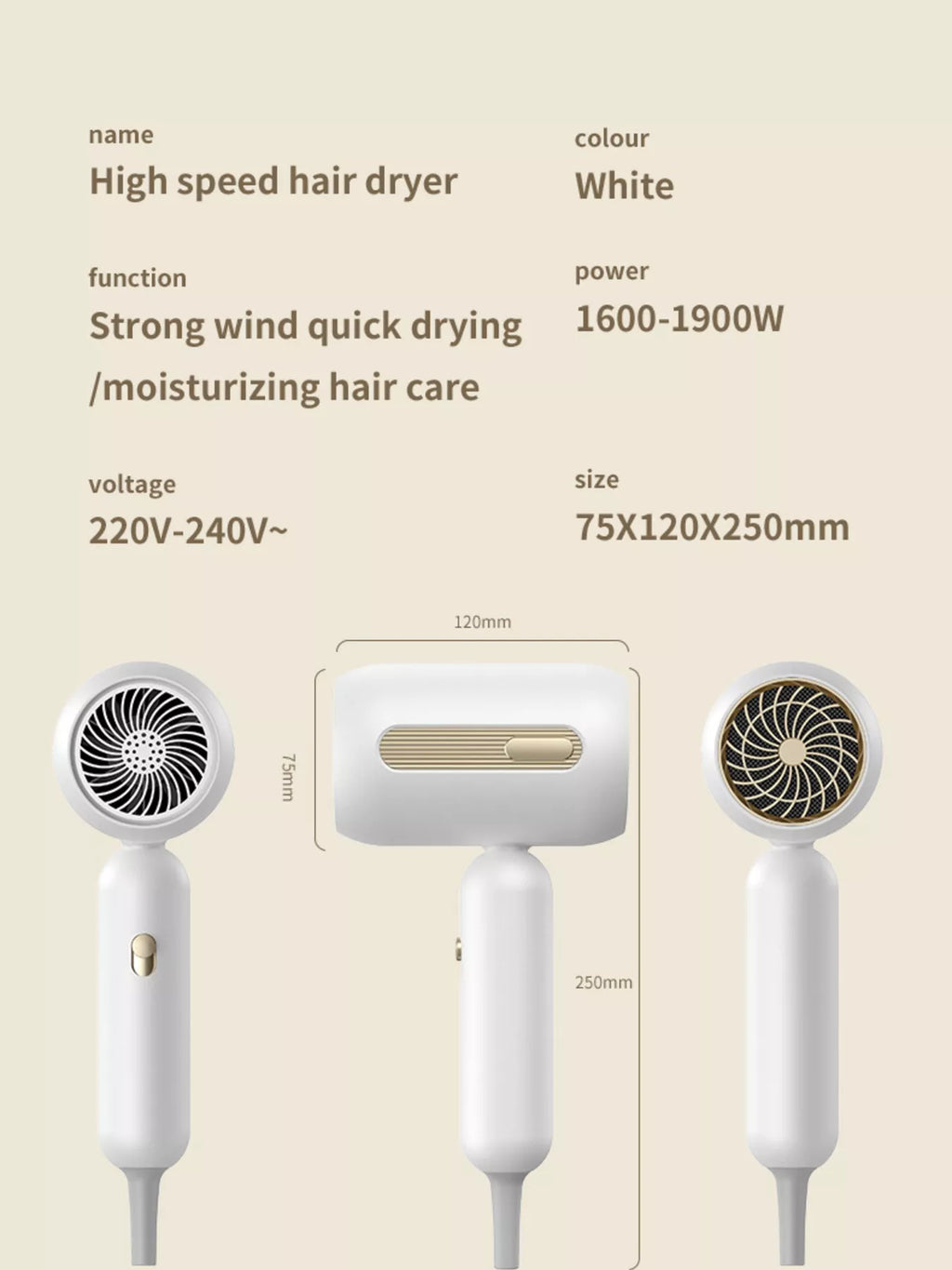 Lightweight Portable Household Hair Dryer