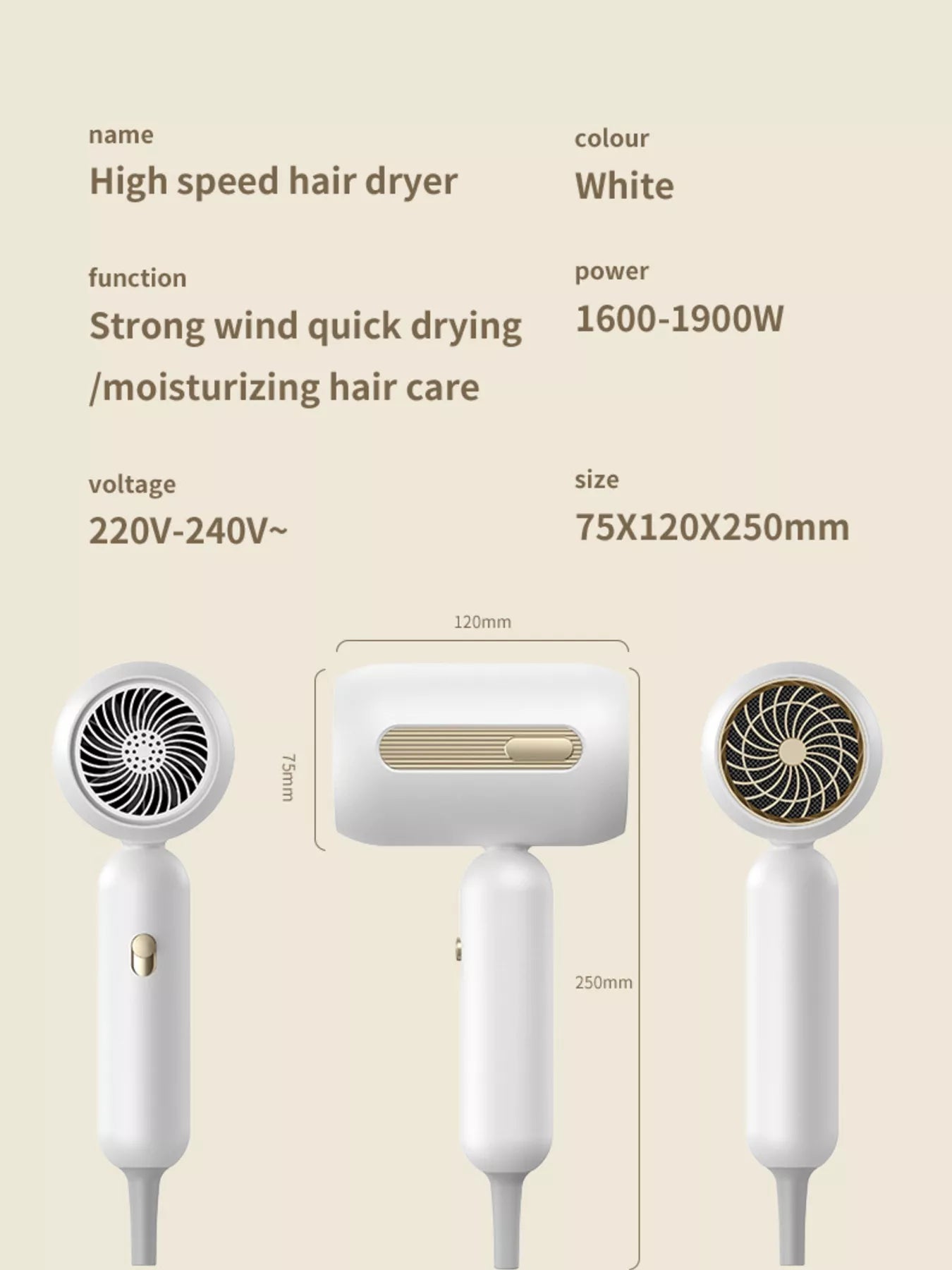 Lightweight Portable Household Hair Dryer