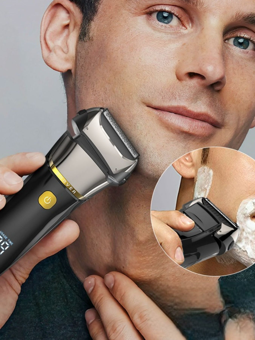 Rechargeable Electric Shaver with LED Display