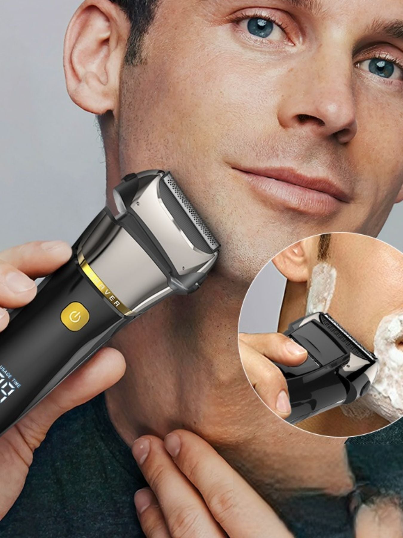 Rechargeable Electric Shaver with LED Display