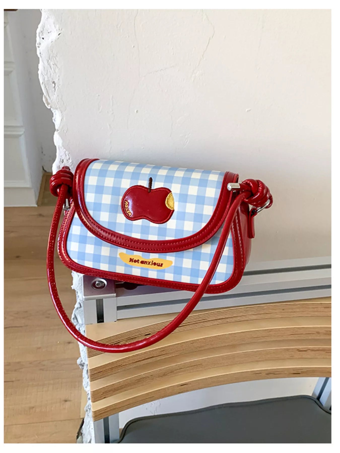 Apple Gingham Shoulder Bag