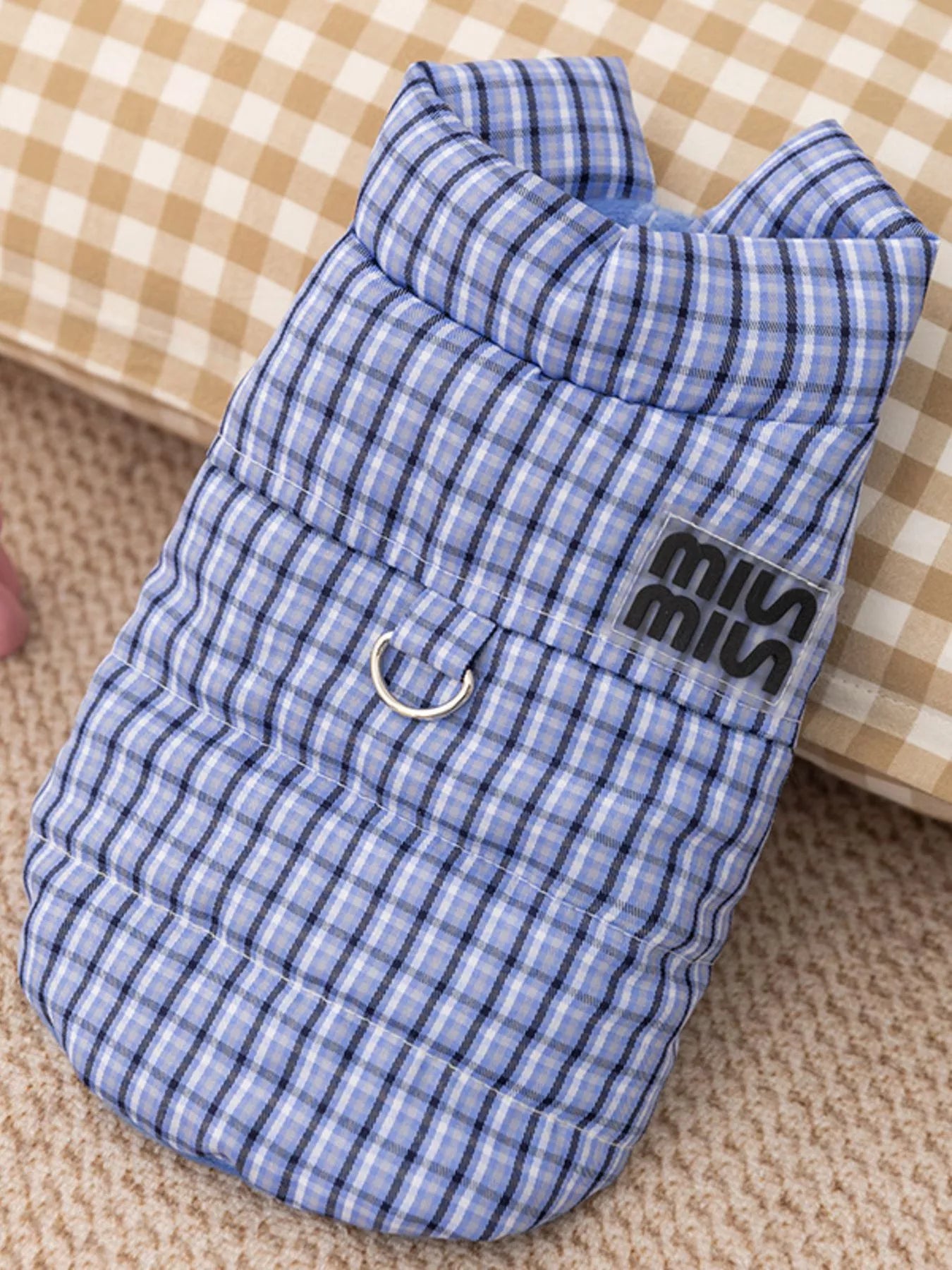 Plaid Ruffle Trim Pet Jacket