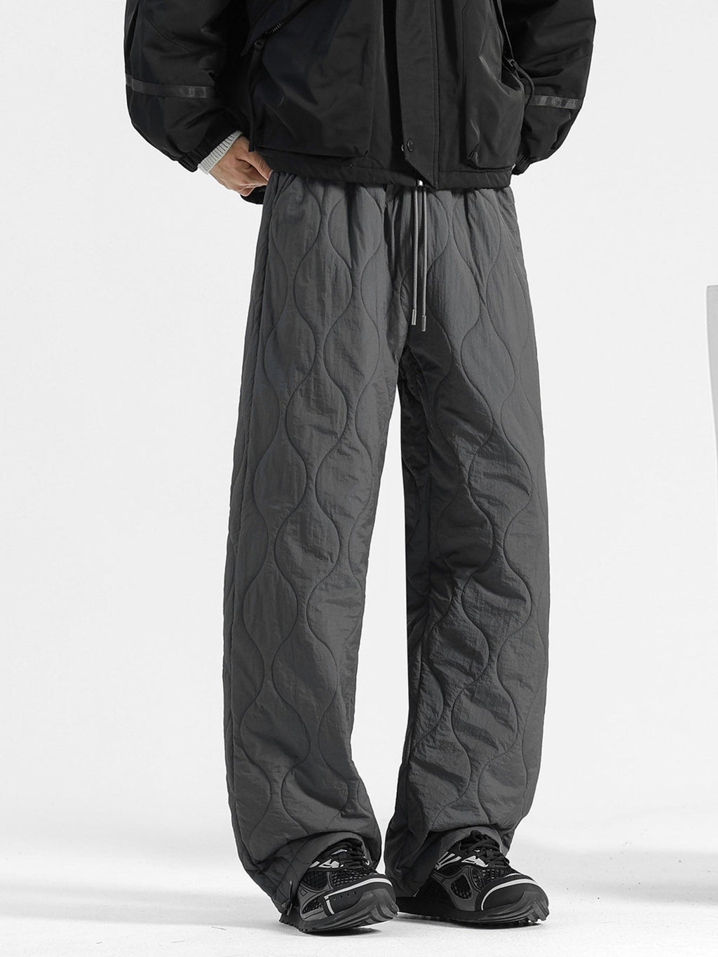Men's Plus Size Quilted Loose-Fit Pants