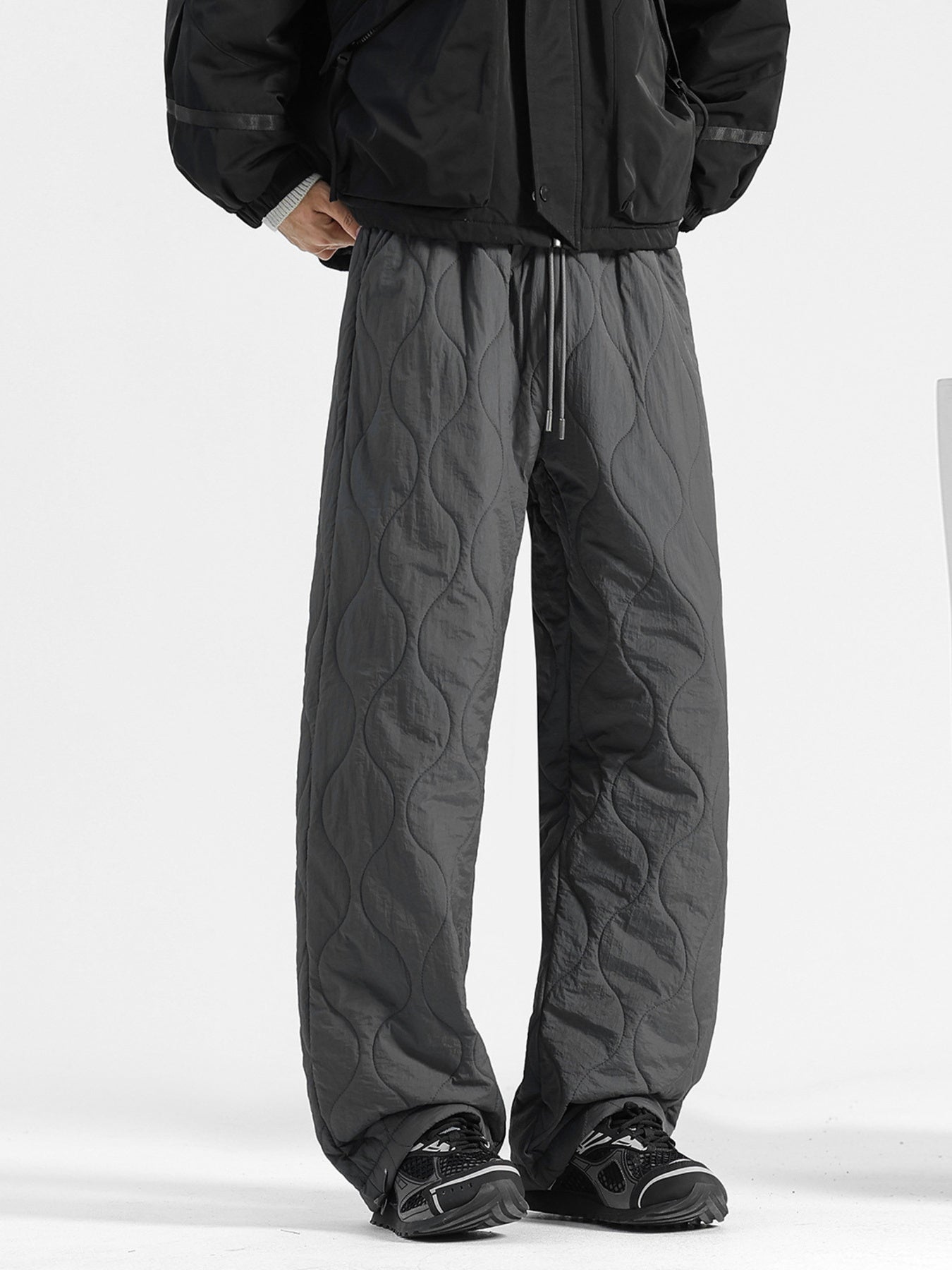Men's Plus Size Quilted Loose-Fit Pants