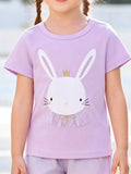 Children's Bunny Graphic Short Sleeve T-Shirt