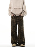 Men's Full Size Leopard Print Wide Leg Jeans Plus Size