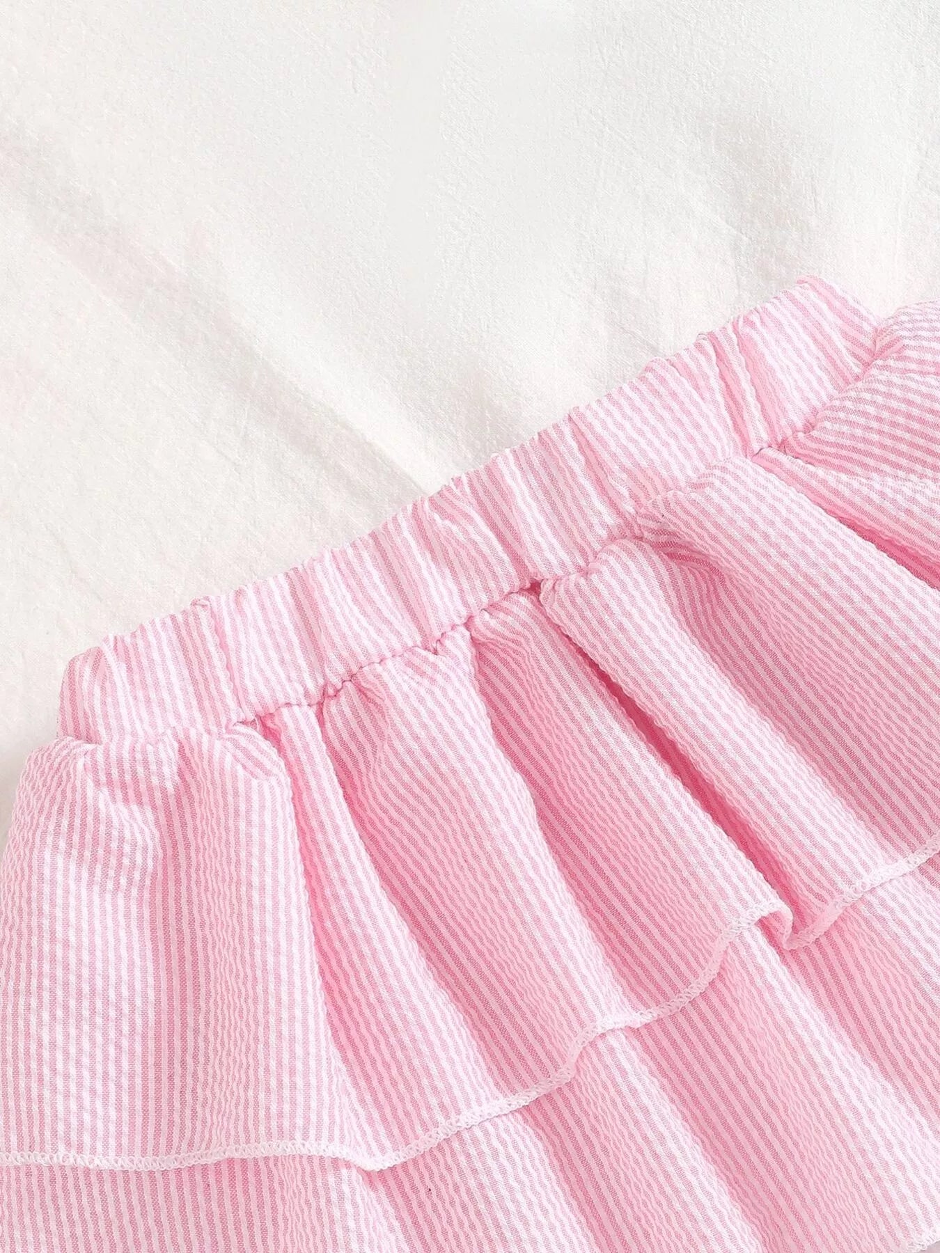 Children's Tie Strap Top & Layered Skirt Set