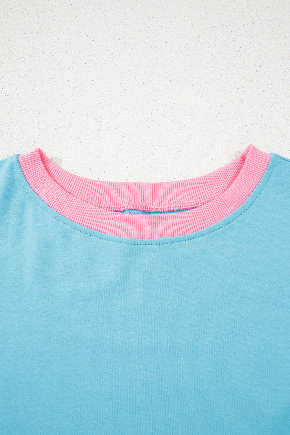Turquoise Colorblock Edge Drop Shoulder T Shirt and Skort 2Pcs Set