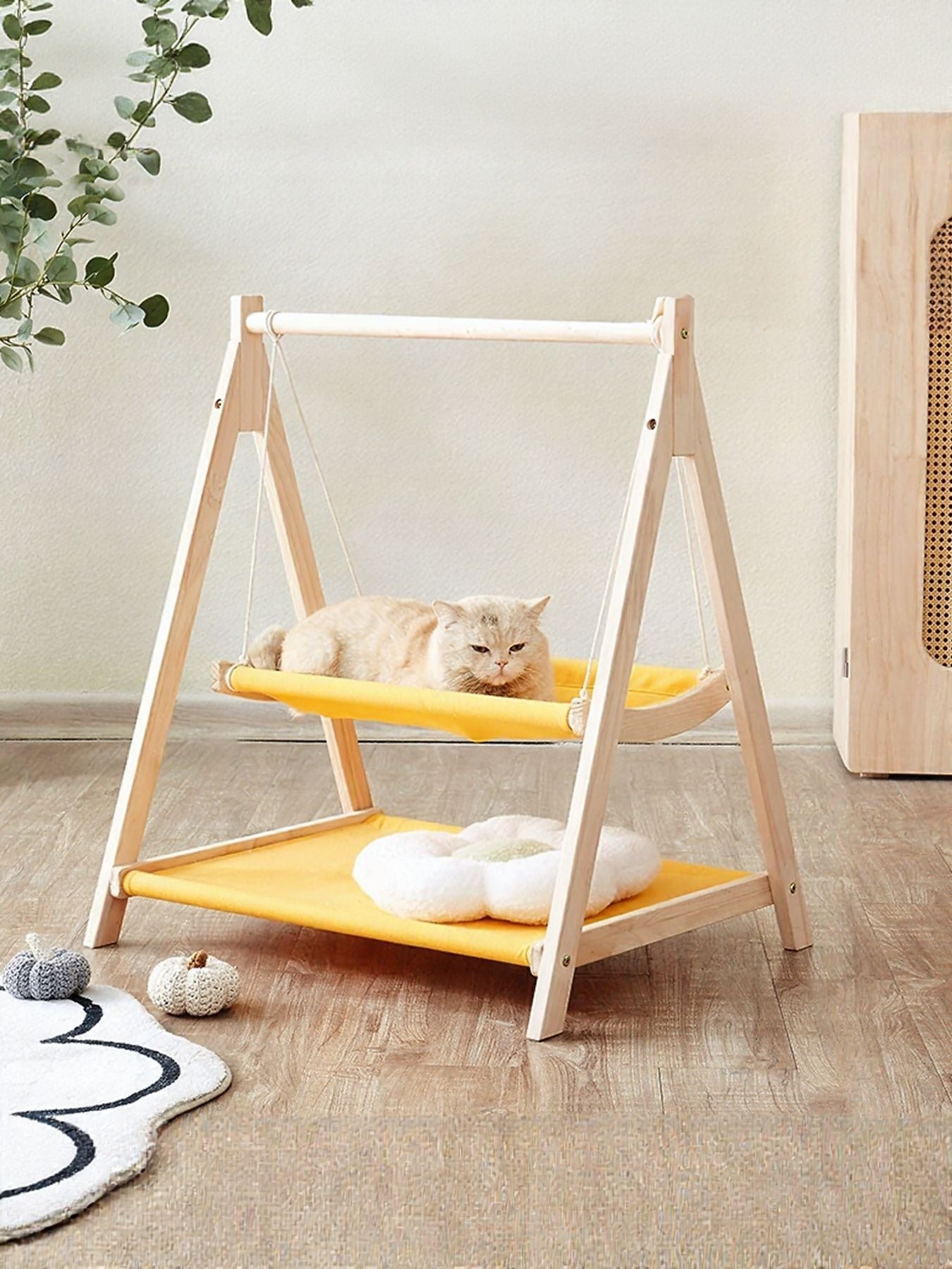 Wooden Triangle Cat Hammock