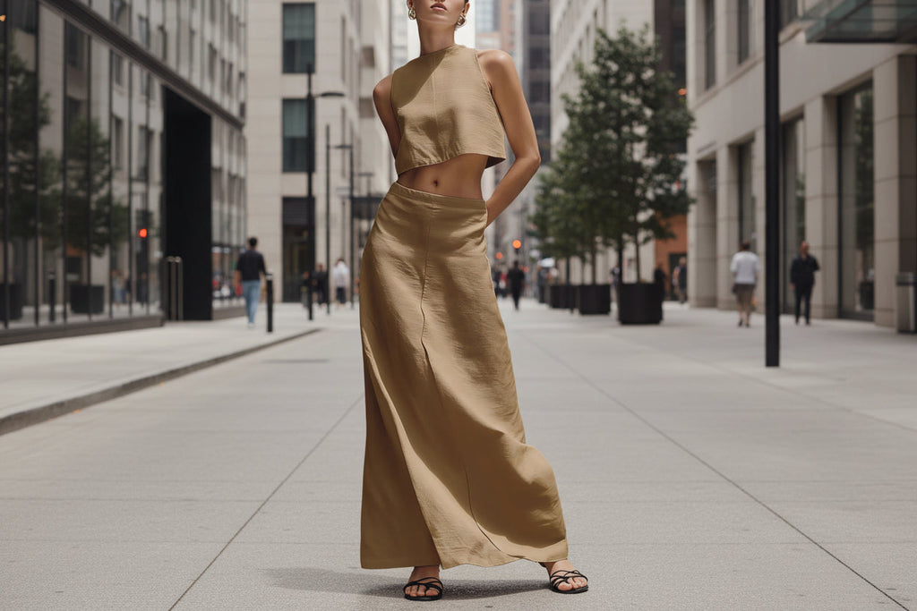Women's Sleeveless Slimming Maxi Dress Two-Piece Set