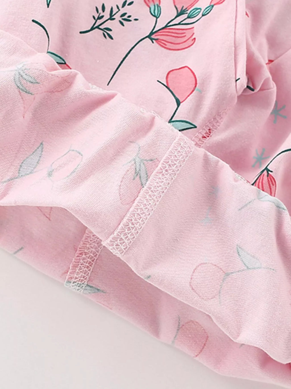 Children's Floral Print Short Sleeve Tee and Shorts Set