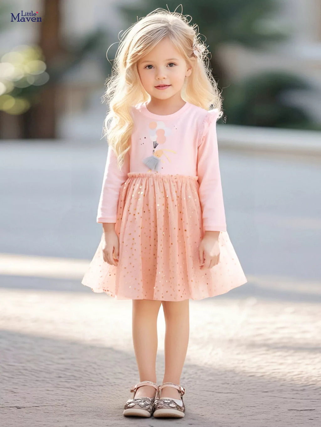 Children's Rabbit Long Sleeve Tulle Dress