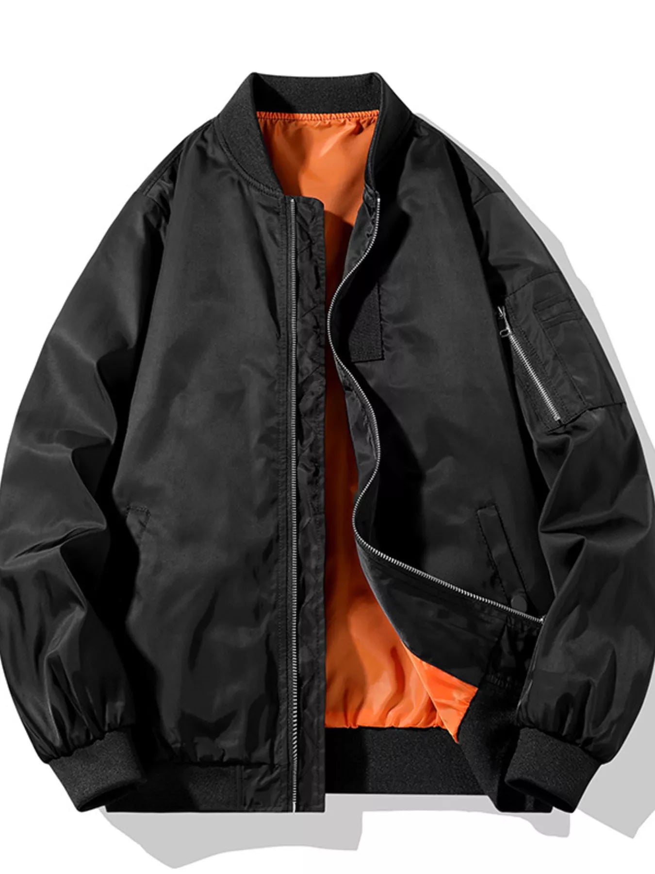 Men's Plus Size Zip Up Lightweight Bomber Jacket