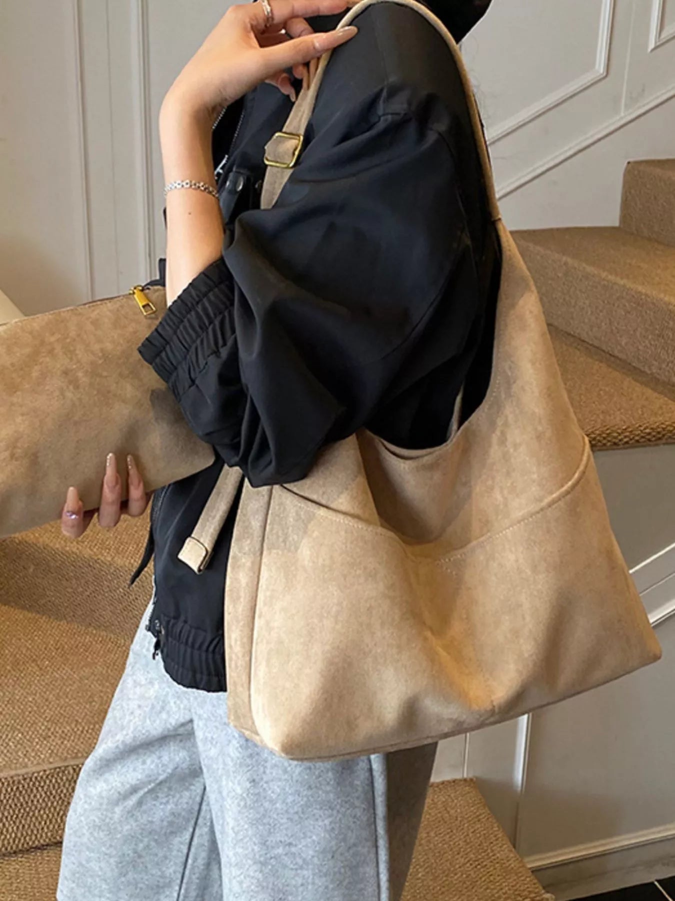 Minimalist Suede Shoulder Bag