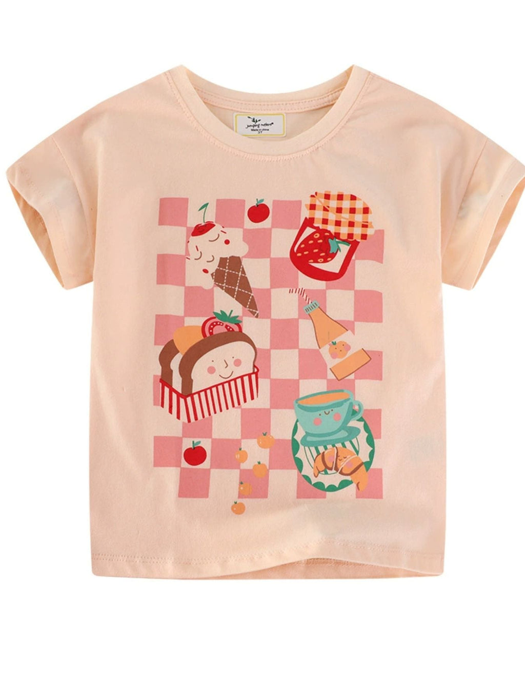 Children's Cartoon Food Short Sleeve T-Shirt