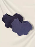 Thick Double-Sided Cotton Bib Drool Bandana with Scalloped Edge