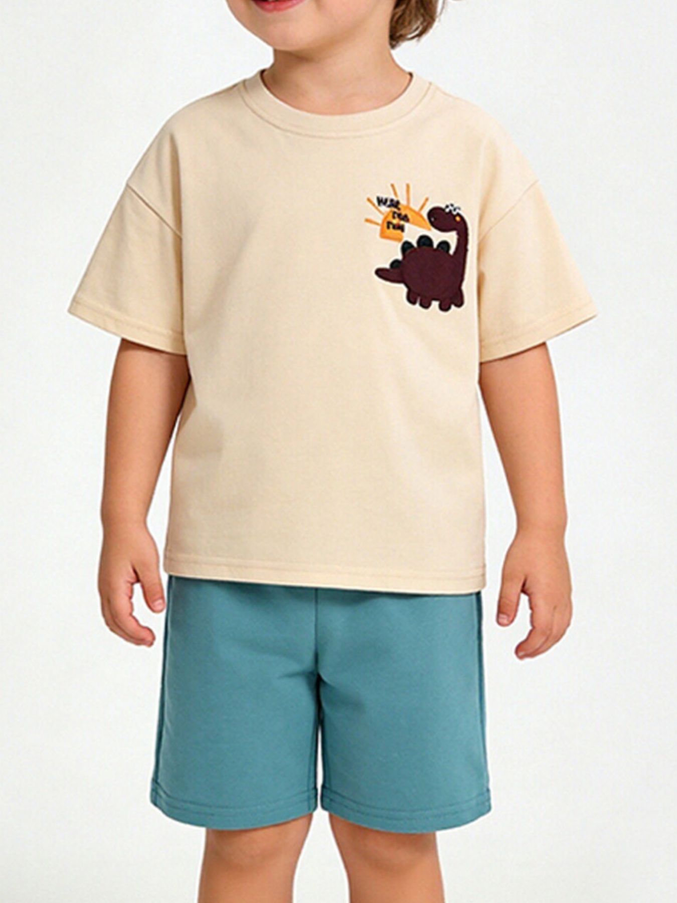 Children's Dinosaur Round Neck Tee and Shorts Set