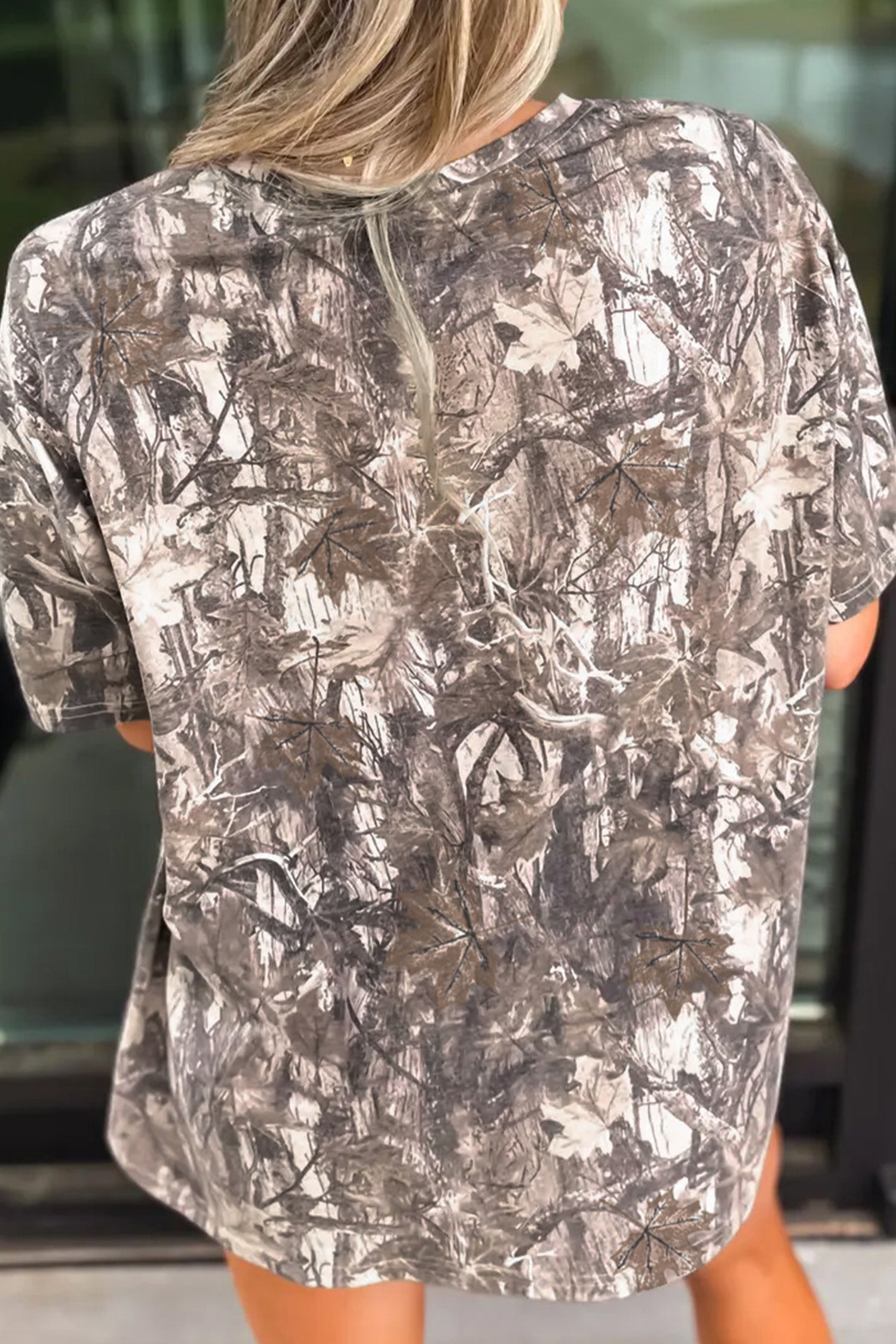 Khaki Woodland Camouflage KENTUCKY Oversize T Shirt