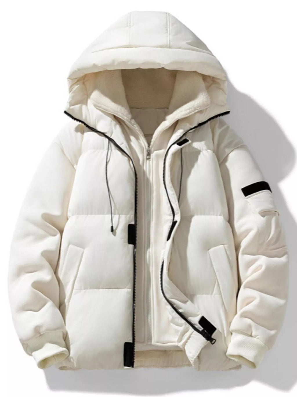 Men's Plus Size Warm Hooded Padded Puffer Jacket