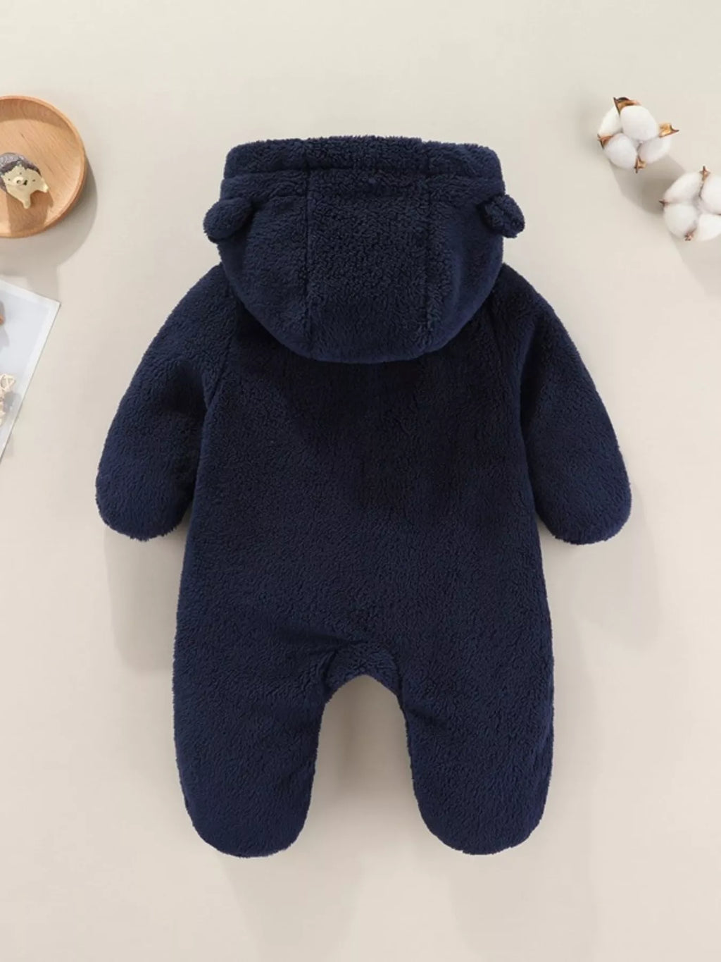Children's Cozy Bear Hooded Fleece One-Piece