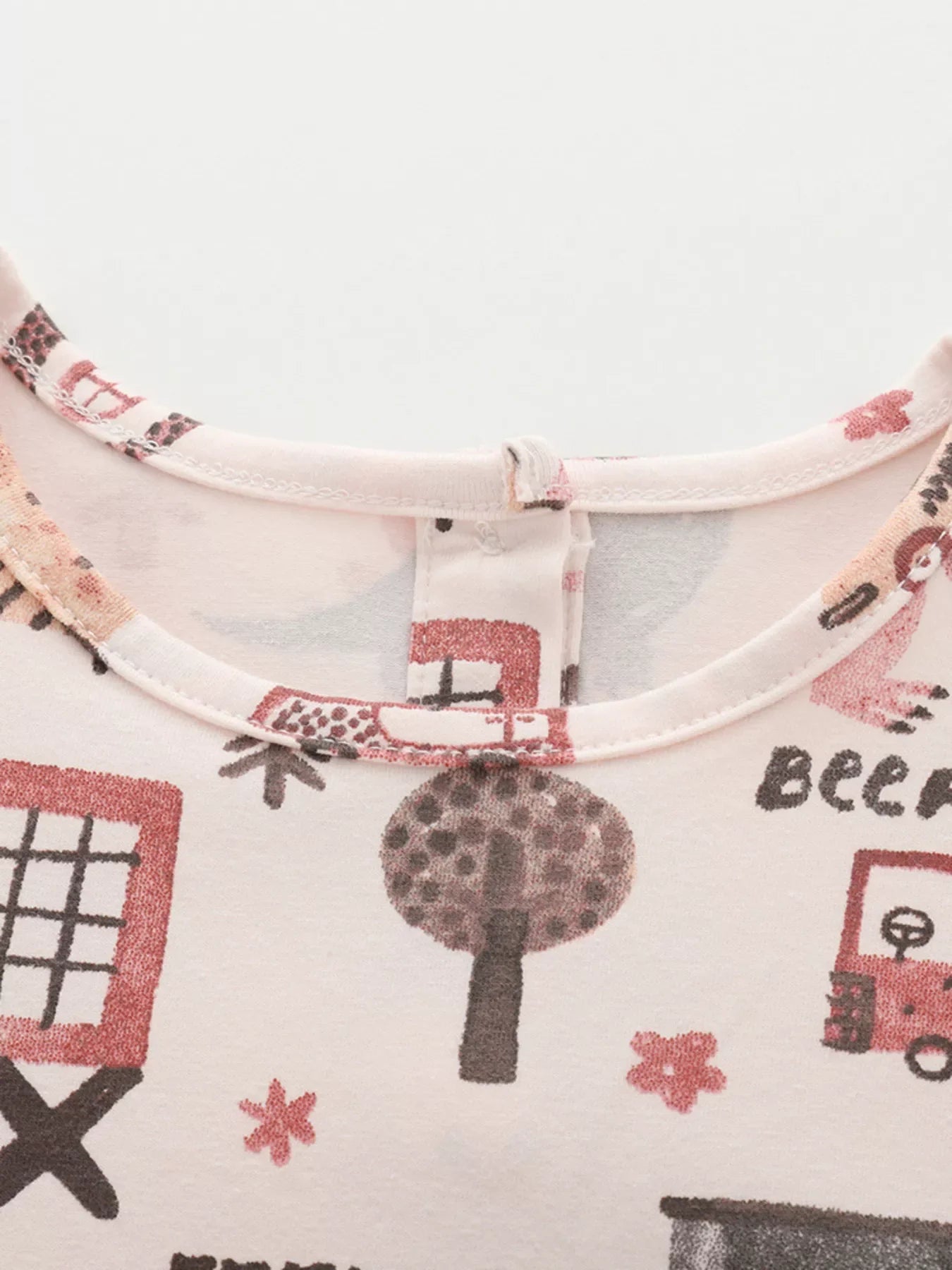 Children's Tiered Cartoon Print Casual Dress