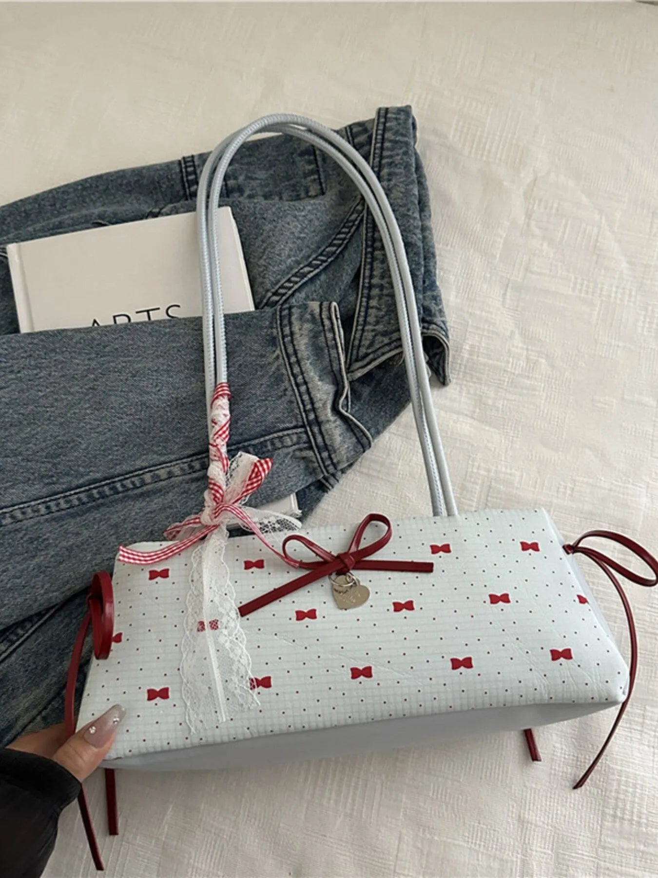 Bow Print Shoulder Bag