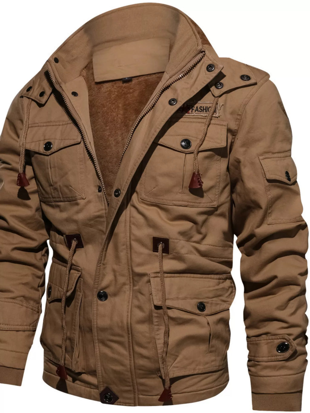 Men's Plus Size Fleece Lined Zip Up Jacket
