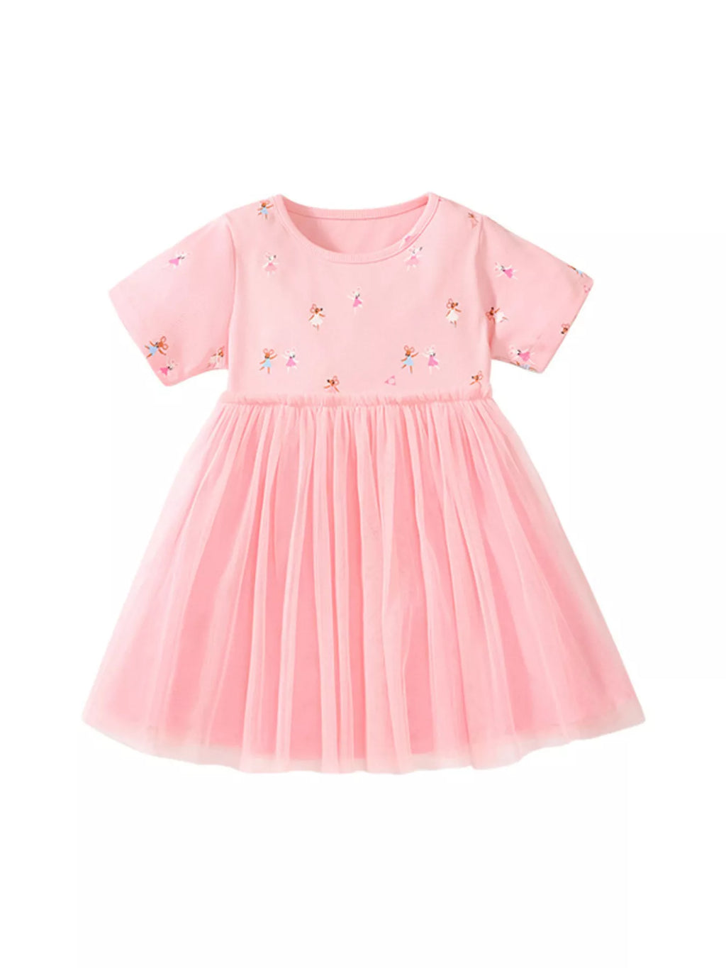 Children's Rainbow Print Tulle Dress