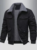 Men's Full Size Corduroy Sherpa Lined Winter Jacket Plus Size