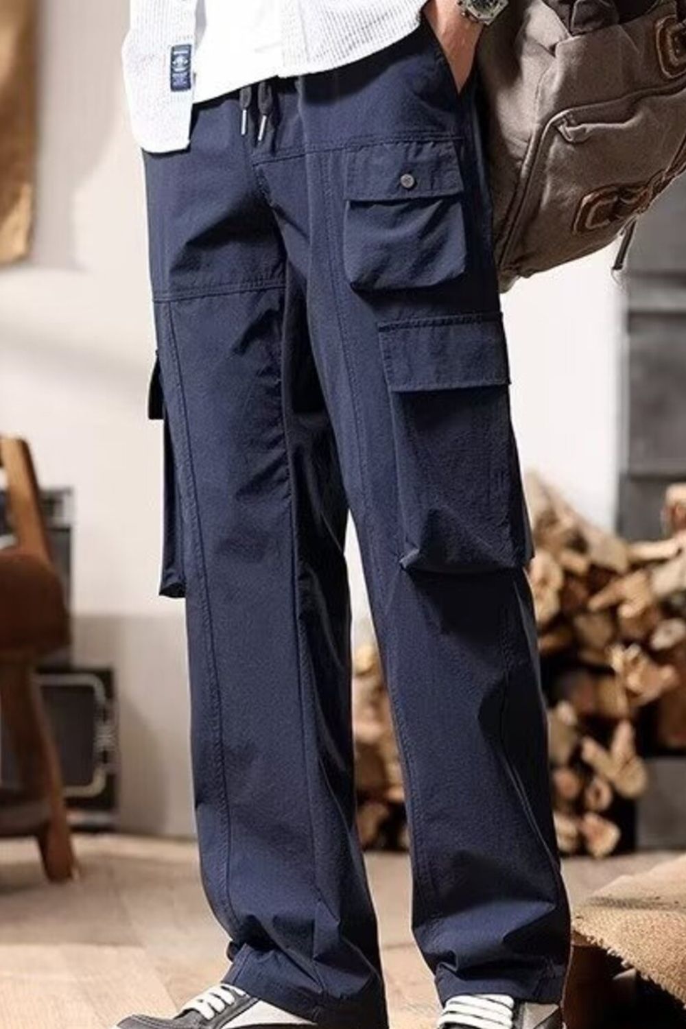 Men's Plus Size Relaxed Fit Multi-Pocket Cargo Pants