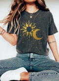 Sun And Moon Gold Chain Celestial - Limited Edition Artwork Exclusive Comfort Colors Tee