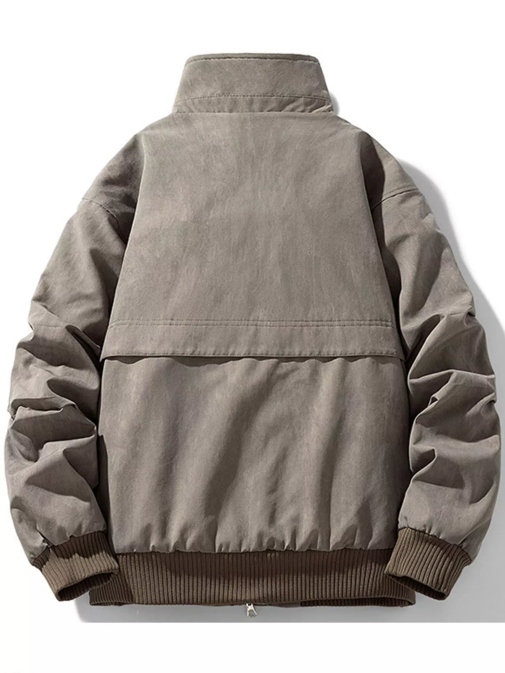 Men's Plus Size Sherpa Lined Stand Collar Bomber Jacket