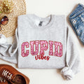 Cupid Vibes Collegiate Love Valentine's Day Cozy Premium Cotton Blend Fleece Sweatshirt