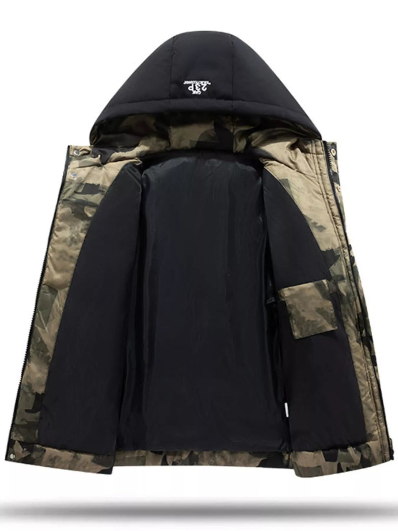 Men's Plus Size Hooded Padded Zip Up Coat