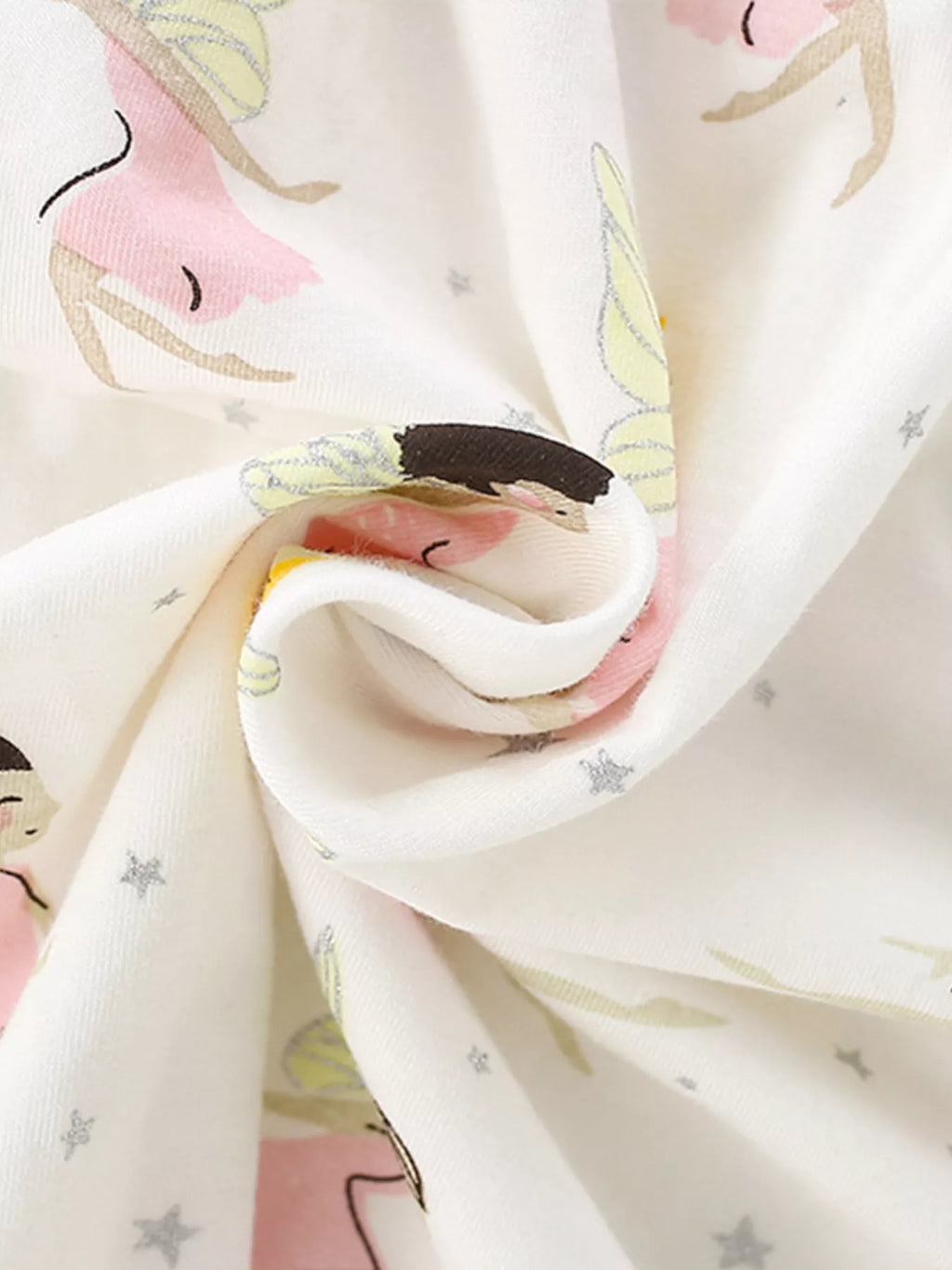 Children's Fairy Print Peter Pan Collar Puff Sleeve Dress