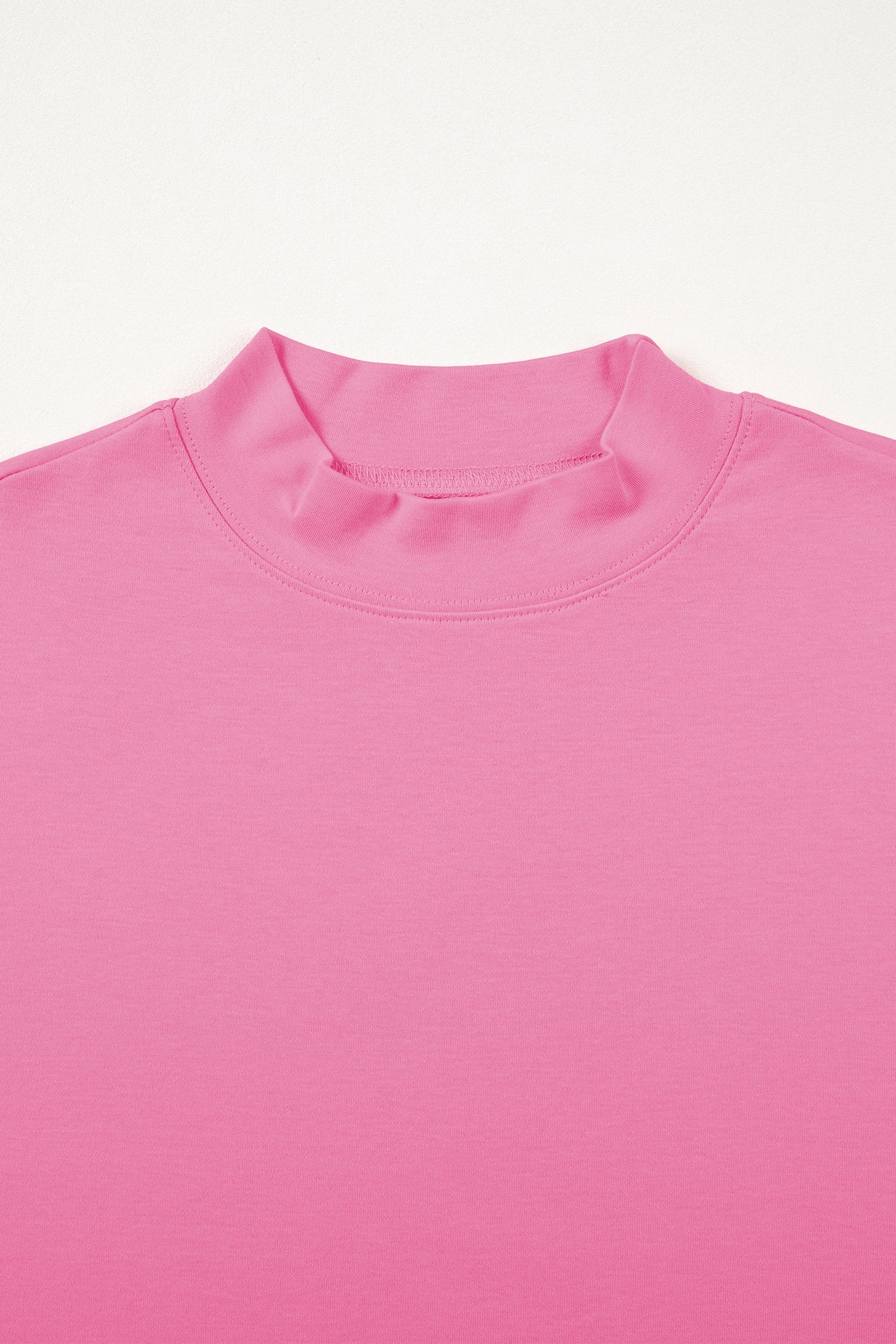 Sachet Pink Solid Color High Neck Oversize Tee