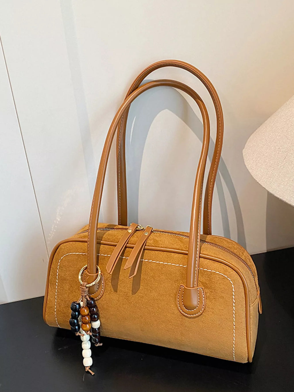 Zipper Closure Shoulder Bag