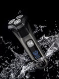 Men's Rechargeable Waterproof Rotary Shaver with LED Display